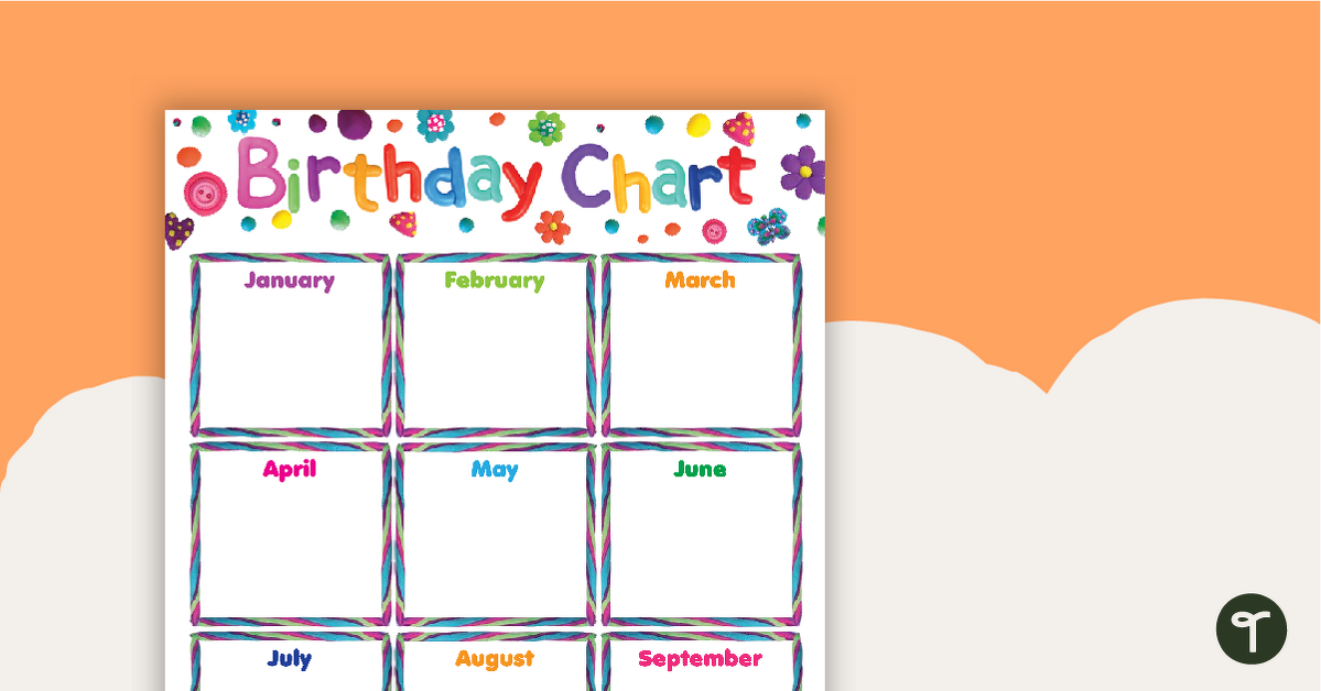 Happy Birthday Chart - Playdough teaching resource