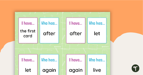 Preview image for First Grade Dolch Words - I Have, Who Has? Game - teaching resource