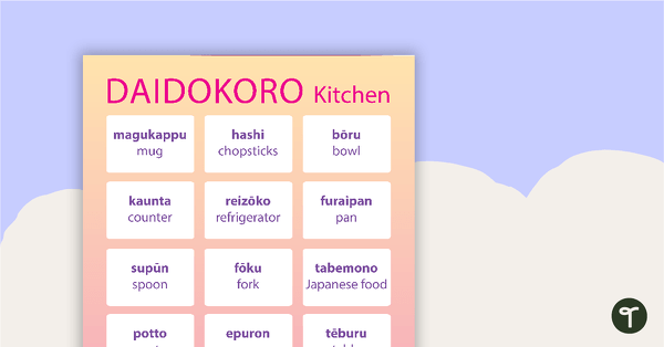 Kitchen - Japanese Language Poster teaching resource