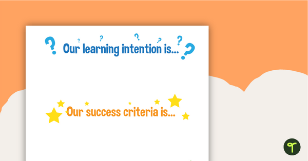 Go to Learning Intention and Success Criteria Posters teaching resource