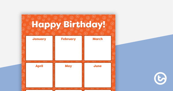 Orange Emoji - Happy Birthday Chart teaching resource