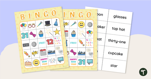 New Year Bingo Game teaching resource
