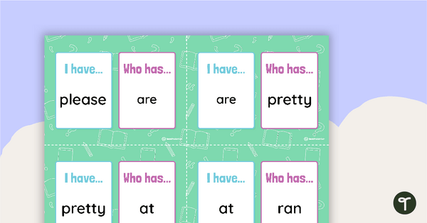 I Have, Who Has? Game - Dolch Primer Sight Words teaching resource