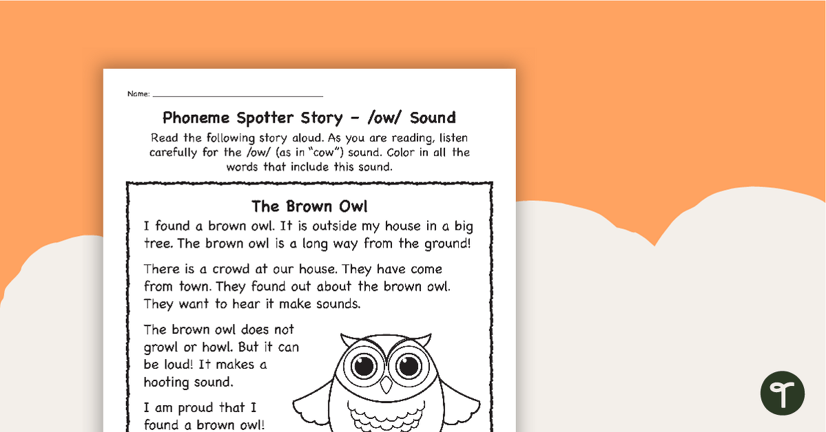 Phoneme Spotter Story – /ow/ Sound teaching resource