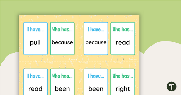 I Have, Who Has? Game - Dolch Grade 2 Sight Words teaching resource