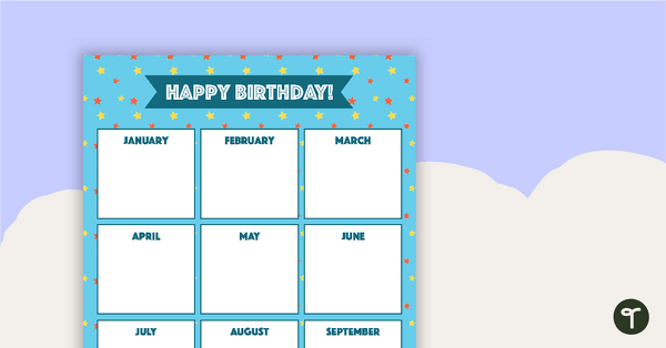 Happy Birthday Chart - Stars teaching resource