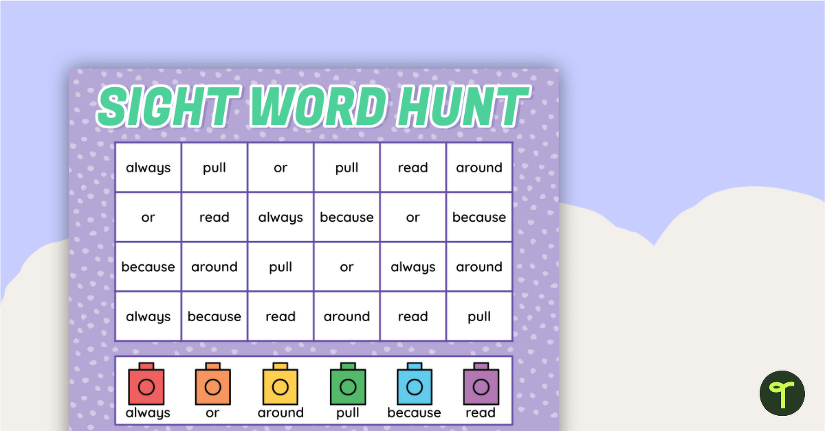 Sight Word Hunt — 2nd Grade Dolch Words List Activity teaching resource