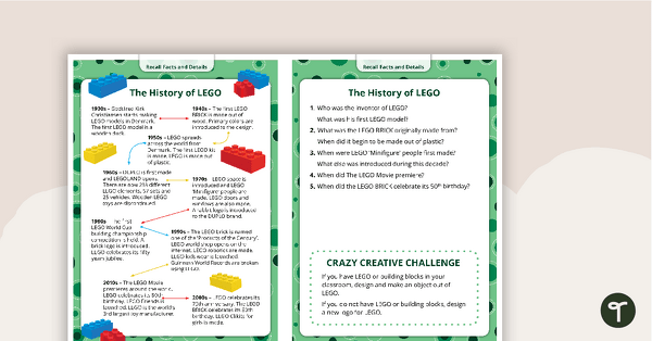 Preview image for Comprehension Task Cards - Recalling Facts And Details - teaching resource