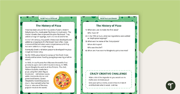 Comprehension Task Cards - Recalling Facts And Details teaching resource