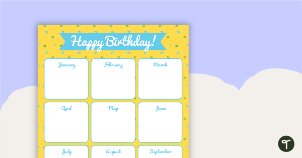 Happy Birthday Chart - Maths Symbols teaching resource