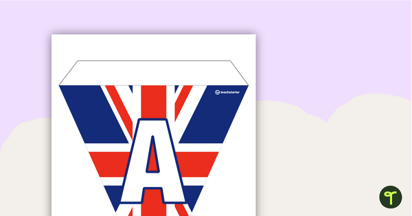 United Kingdom Flag - Letters and Number Bunting teaching resource