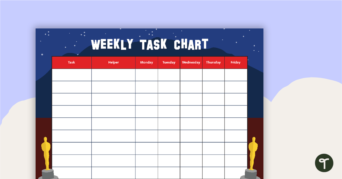 Hollywood - Weekly Task Chart teaching resource