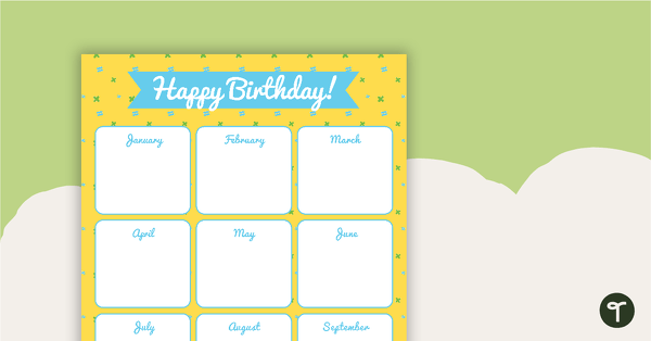 Happy Birthday Chart - Math Symbols teaching resource