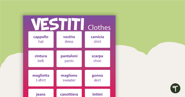 去衣服/Vestiti-意大利语海报教学资源