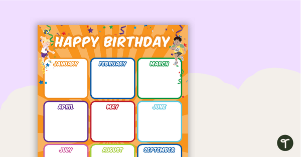 Champions - Happy Birthday Chart teaching resource