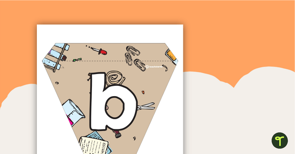 Brown Science Themed - Letters and Numbers Bunting teaching resource