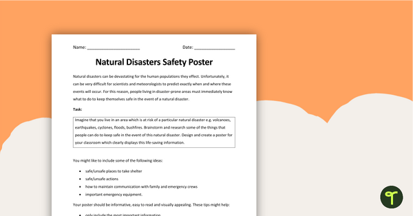 Preview image for Natural Disasters Safety Poster - teaching resource