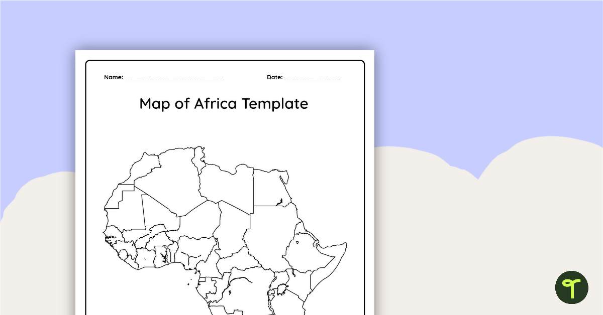Blank Map of Africa - Template teaching resource