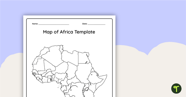 Go to Blank Map of Africa - Template teaching resource