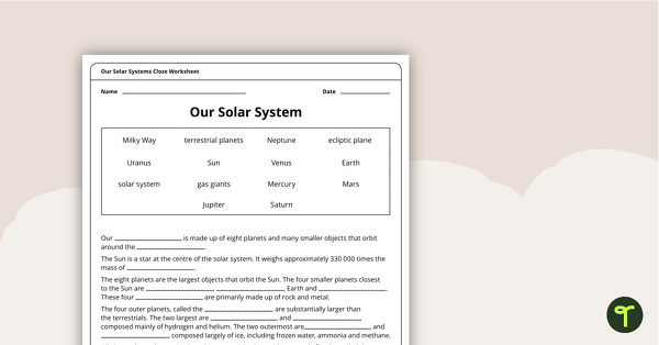 worksheets planets mnemonic