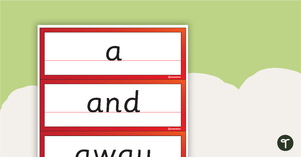 Go to Sight Word Cards - Dolch Pre-Primer teaching resource