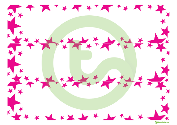 Pink Stars - Tray Labels teaching resource