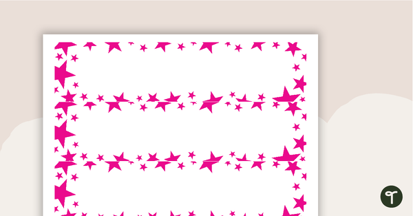 Go to Pink Stars - Tray Labels teaching resource