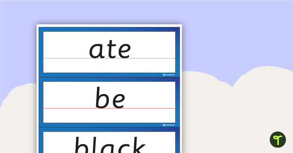 Sight Word Cards - Dolch Primer teaching resource