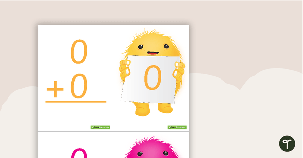 Go to 1-10 Addition Flashcards - Monsters (Vertical) teaching resource