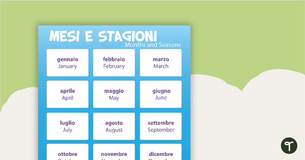 Go to Months and Seasons/Mesi E Stagioni - Italian Language Poster teaching resource