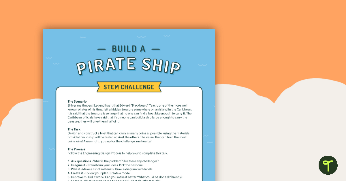 Build a Pirate Ship STEM Challenge for Upper Elementary teaching resource