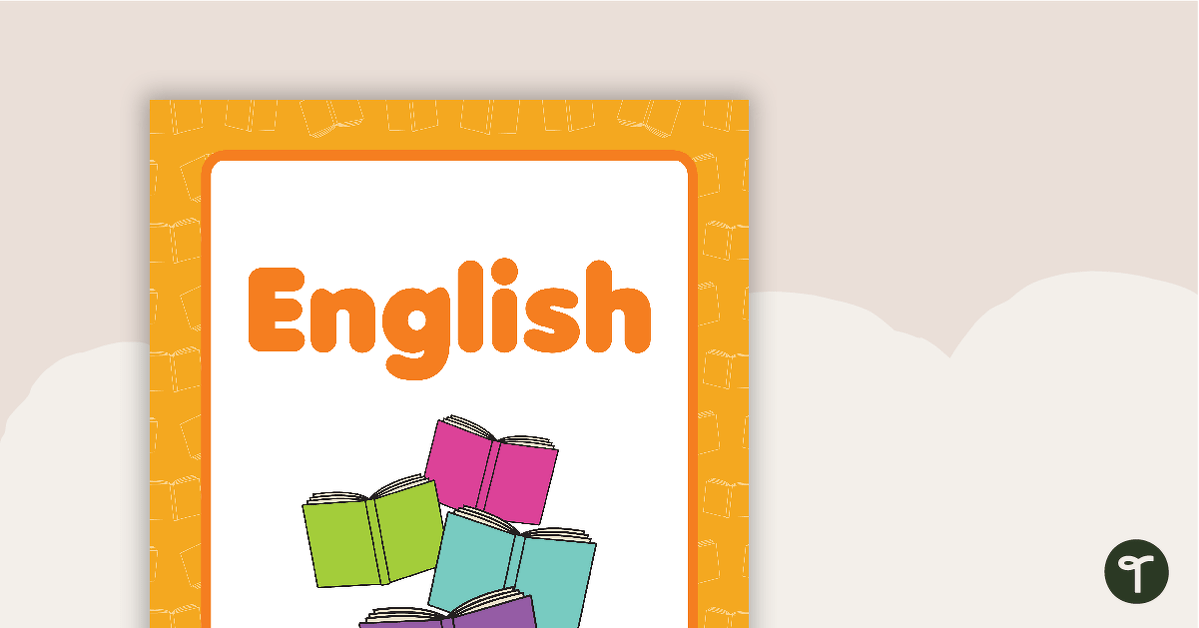 English Book Cover - Version 2 teaching resource