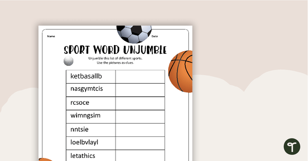 Preview image for Sport Word Unjumble - teaching resource