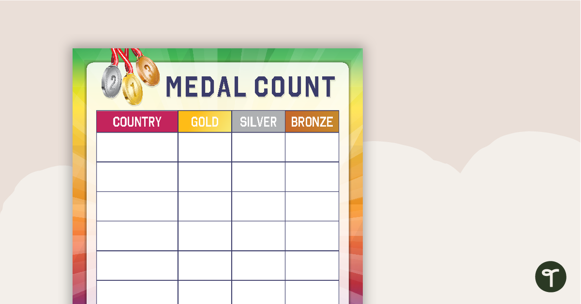 Olympic Medal Count Poster Teach Starter