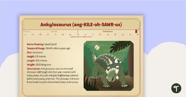 Go to Dinosaur Posters and Fact Cards teaching resource