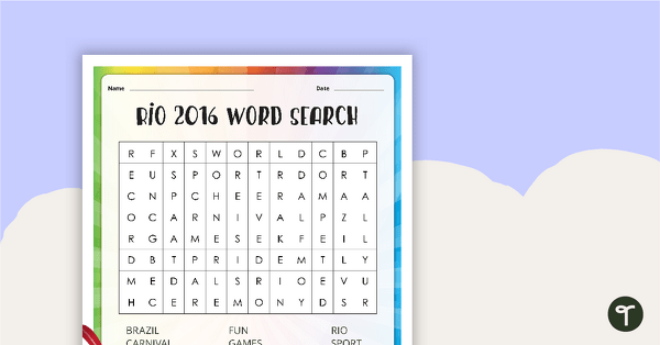 Go to Rio - Word Search teaching resource