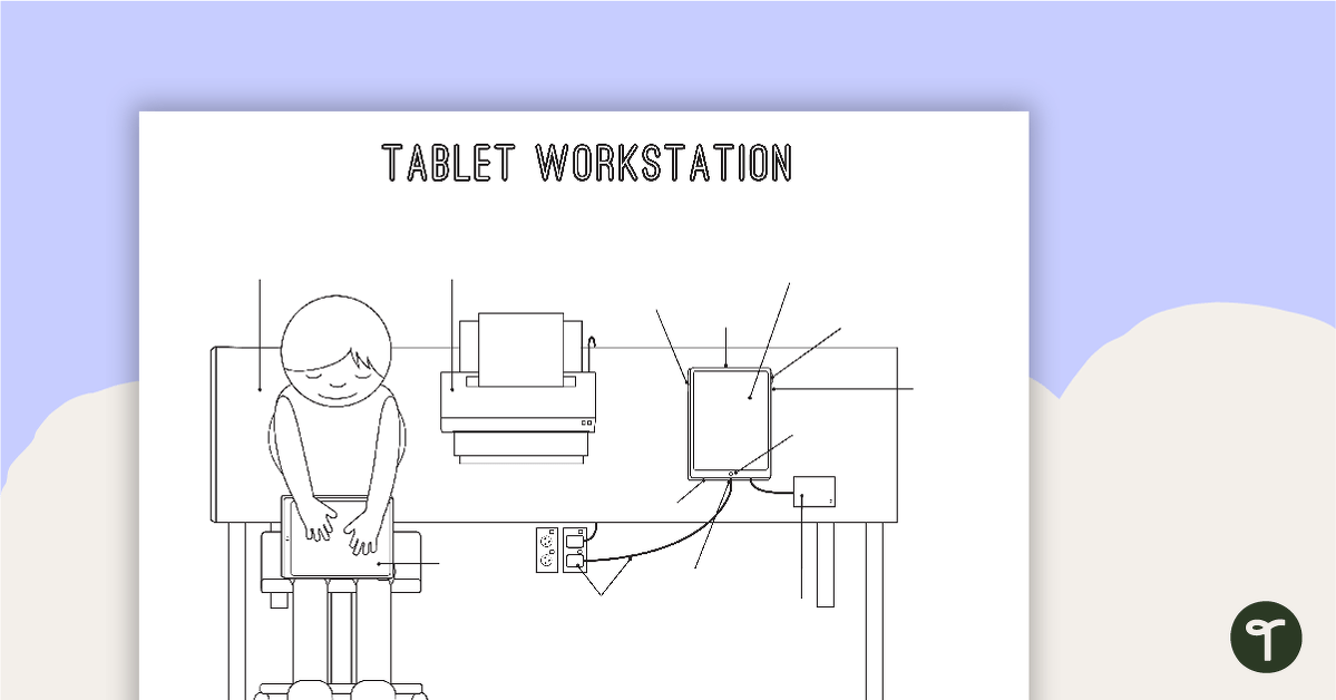 Technology Workstation Worksheet - Tablet teaching resource