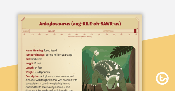 Preview image for Dinosaur Posters and Fact Cards - teaching resource