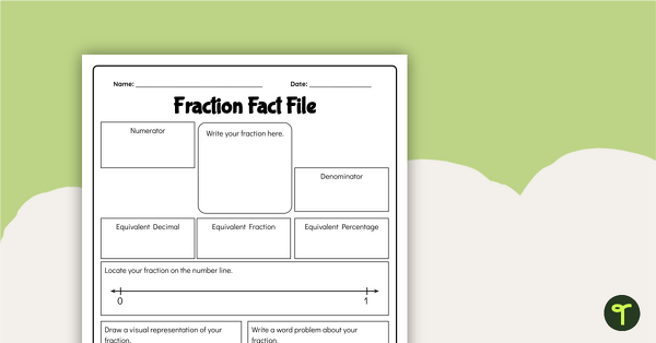 Image of Fraction Fact File Worksheet