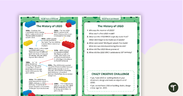 Comprehension Task Cards - Recalling Facts And Details teaching resource