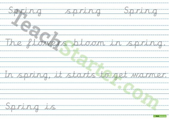 Season Handwriting Sheets teaching resource
