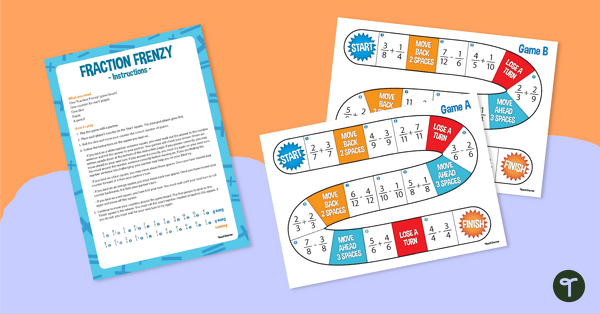 Preview image for Fraction Frenzy Board Game - teaching resource