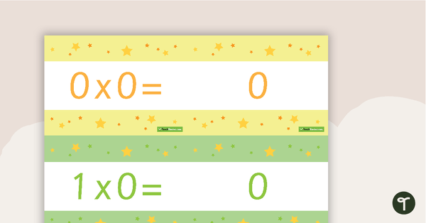 Go to 0 – 12 Multiplication Facts – Star Matchup Cards (Reversed) teaching resource
