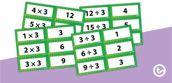 Go to Multiplication and Division Facts Flashcards - Multiples of 3 teaching resource