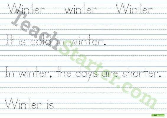 Season Handwriting Sheets teaching resource