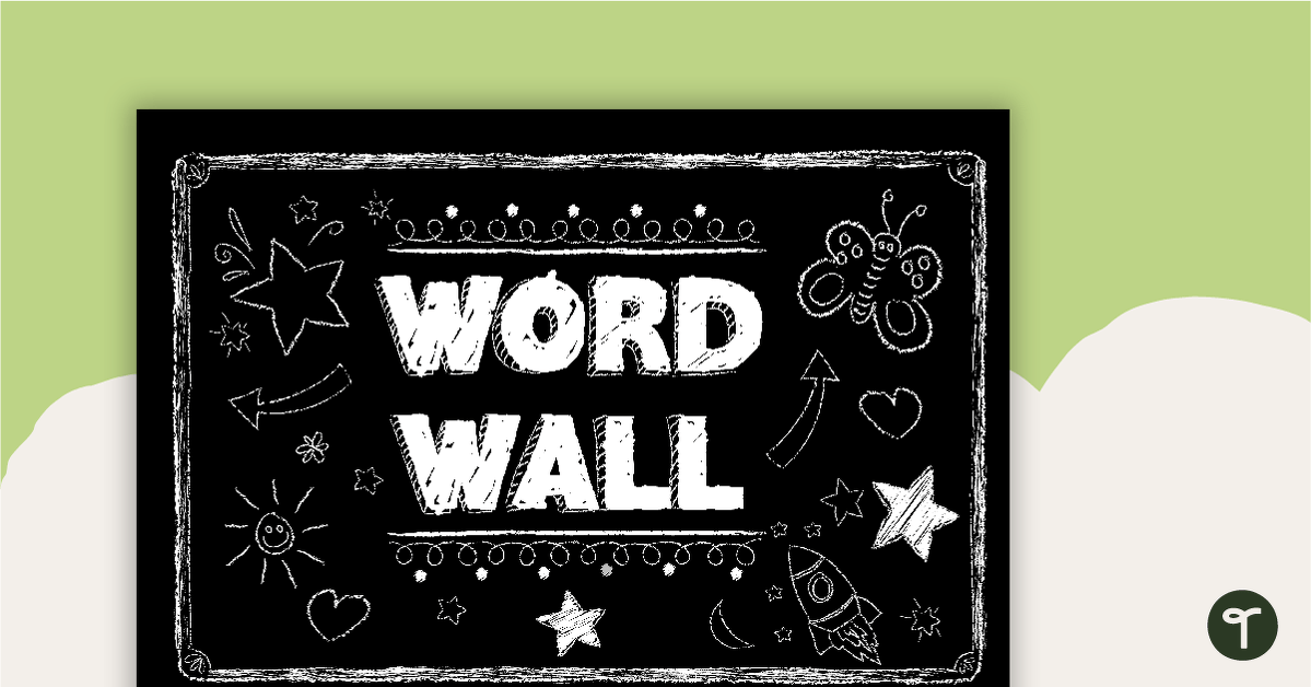 Funky Chalkboard BW - Word Wall Template teaching resource
