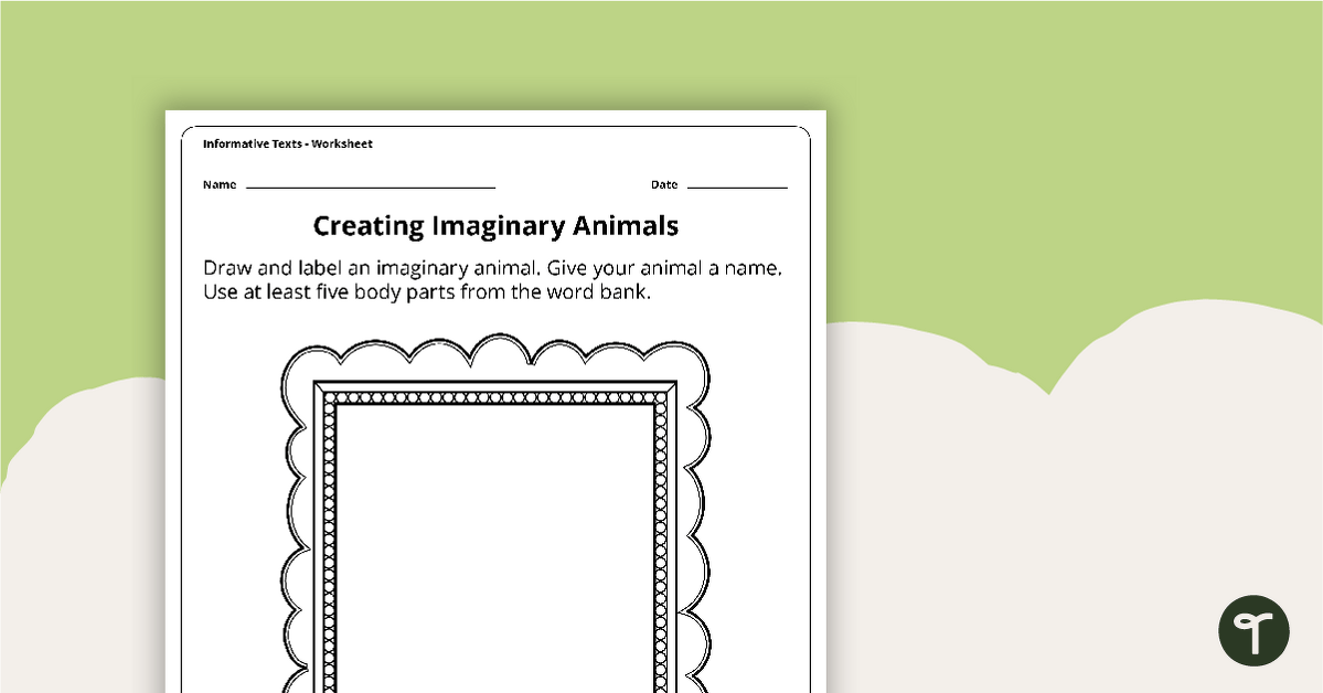 Creating an Imaginary Animal - Descriptive Language Activity teaching resource