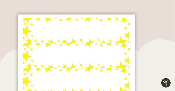 Yellow Stars - Tray Labels teaching resource