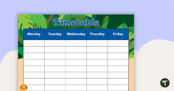 Go to Terrific Tigers - Weekly Timetable teaching resource