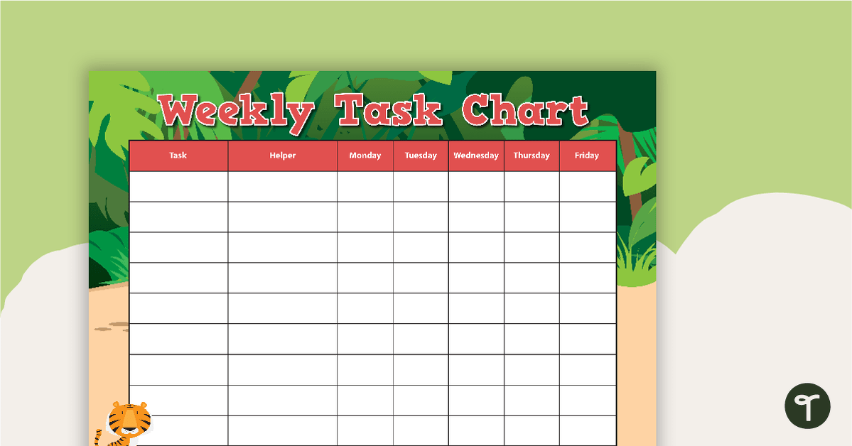 Terrific Tigers - Weekly Task Chart teaching resource